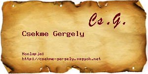 Csekme Gergely névjegykártya